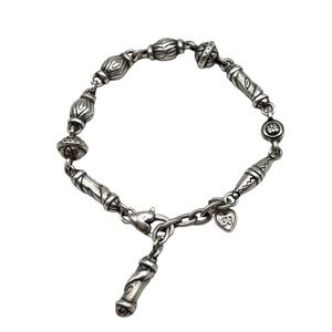 Brighton Silver Tone Beaded Bracelet 7-8”
